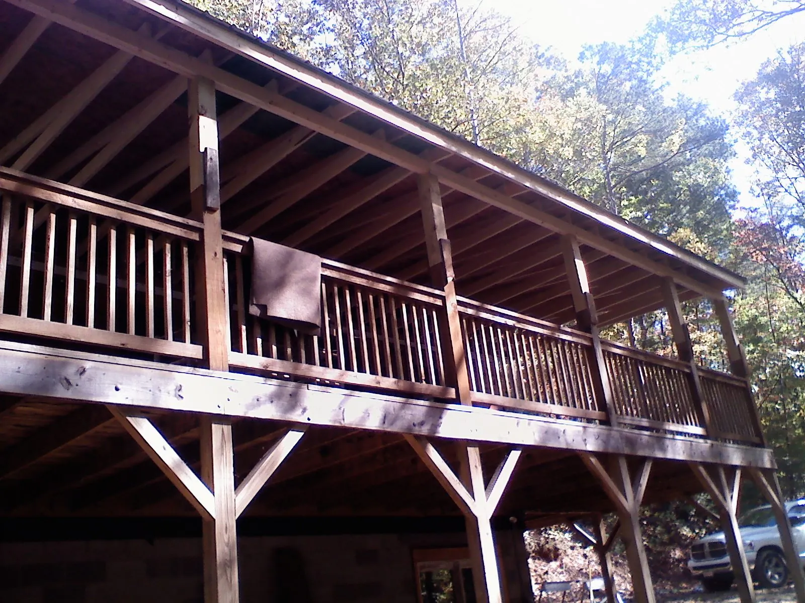 Timber framing under a new elevated porch and deck — Roof Leak Repair in Glen Arm by Roofing Brothers